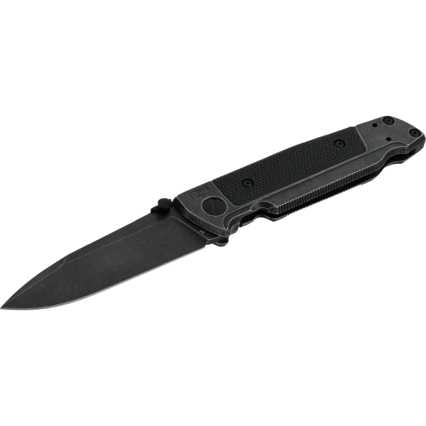 COUTEAU PLIANT WALTHER Q5 STEEL FRAME FOLDER BLACKWASH PLAIN