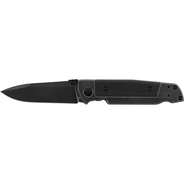 COUTEAU PLIANT WALTHER Q5 STEEL FRAME FOLDER BLACKWASH PLAIN