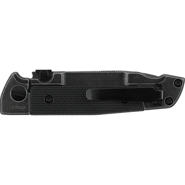COUTEAU PLIANT WALTHER Q5 STEEL FRAME FOLDER BLACKWASH PLAIN
