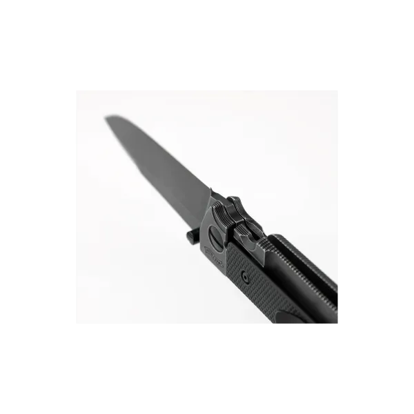 COUTEAU PLIANT WALTHER Q5 STEEL FRAME FOLDER BLACKWASH PLAIN