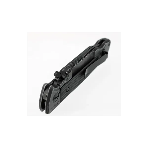 COUTEAU PLIANT WALTHER Q5 STEEL FRAME FOLDER BLACKWASH SERRATED