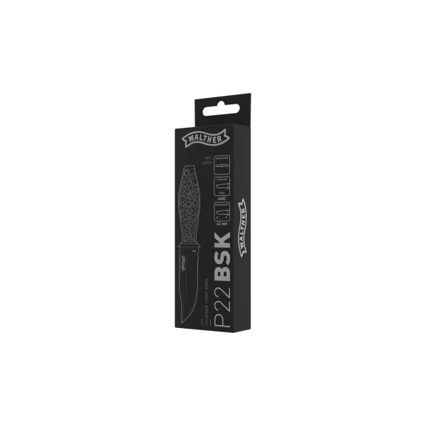COUTEAU WALTHER P22 BSK LAME FIXE FINITION SATINEE BLACK