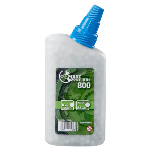BILLES BBS 6MM COMBAT ZONE BLANCHE 0.20G BOUTEILLE X800