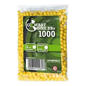 BILLES BBS 6MM COMBAT ZONE JAUNE 0.12G SACHET X1000