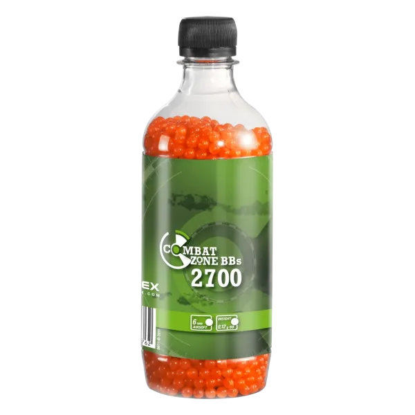 BILLES BBS 6MM COMBAT ZONE ORANGE 0.12G BOUTEILLE X2700