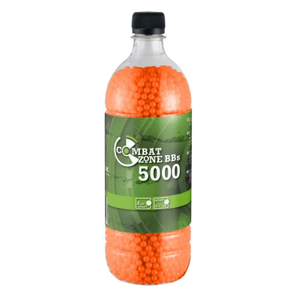 BILLES BBS 6MM COMBAT ZONE ORANGE 0.12G BOUTEILLE X5000