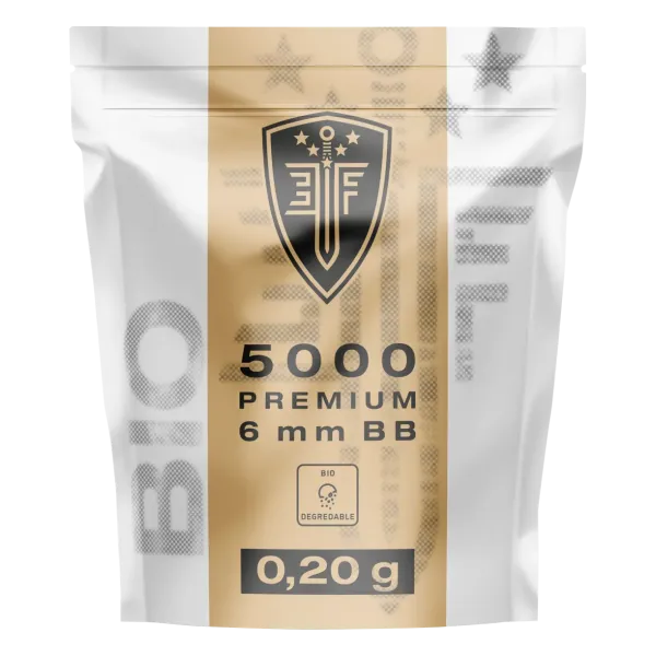 BILLES BBS 6MM ELITE FORCE BIO BLANCHE 0.20G SACHET X5000