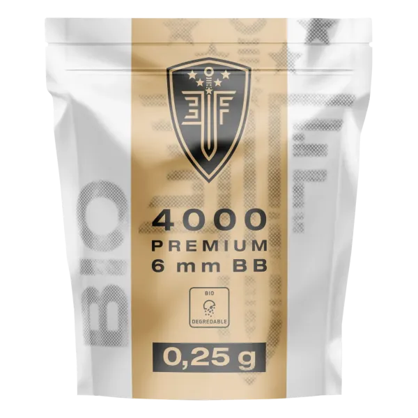 BILLES BBS 6MM ELITE FORCE BIO BLANCHE 0.25G SACHET X4000
