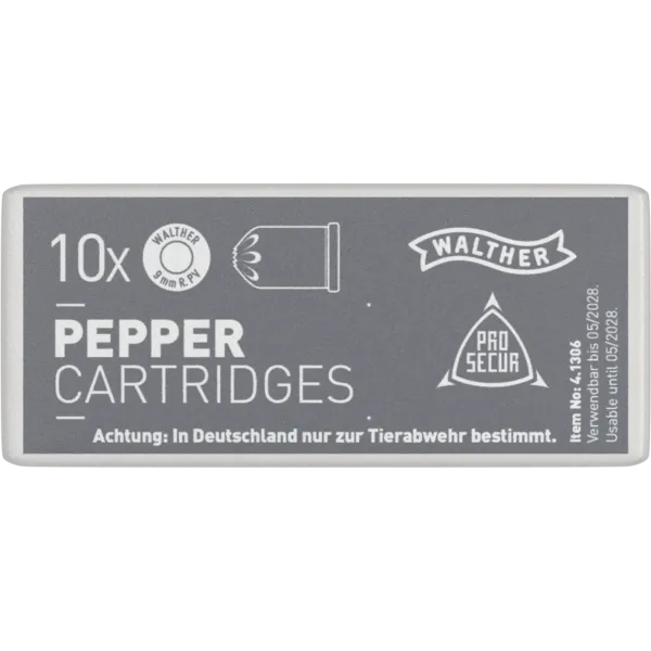 CART 9 MM R GAZ PEPPER WALTHER X10