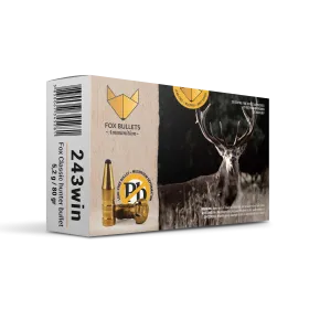 CART SANS PLOMB FOX BULLETS 243WIN FOX CLASSIC HUNTER 80 GR (PAR BOITE DE 20)