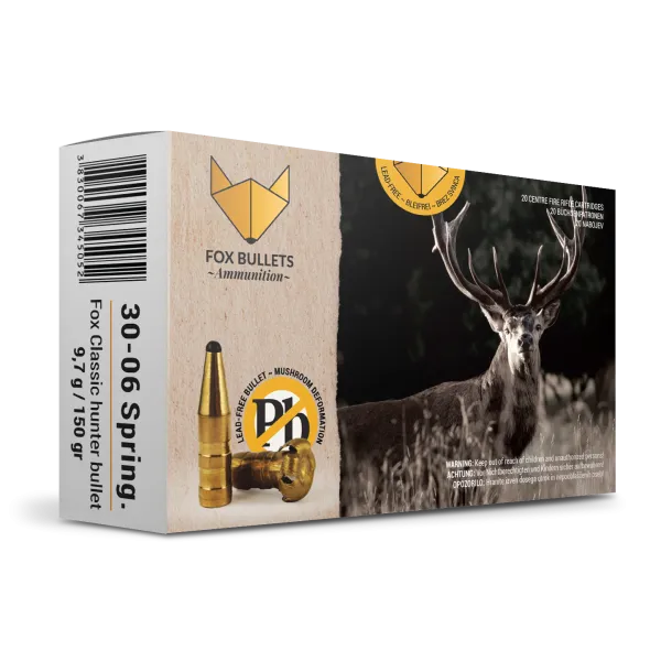 CART SANS PLOMB FOX BULLETS 30-06 FOX CLASSIC HUNTER 150 GR (PAR BOITE DE 20)