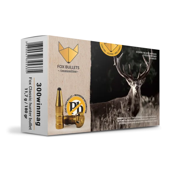 CART SANS PLOMB FOX BULLETS 300WM FOX CLASSIC HUNTER 180 GR (PAR BOITE DE 20)