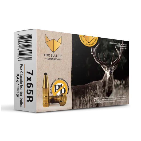 CART SANS PLOMB FOX BULLETS 7X65R FOX CLASSIC HUNTER 130 GR (PAR BOITE DE 20)