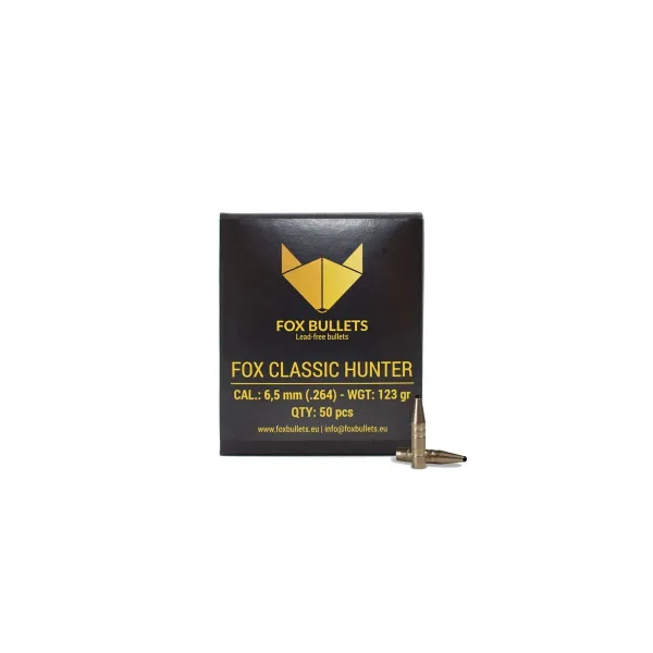OGIVES SANS PLOMB FOX CLASSIC HUNTER 6,5 MM (.264) 123 GR - 50 PIECES