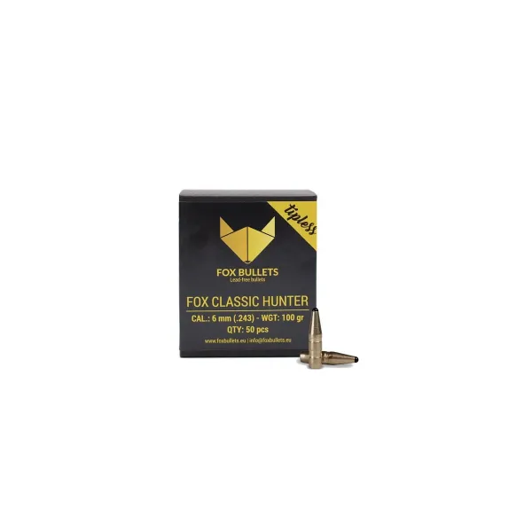 OGIVES SANS PLOMB FOX CLASSIC HUNTER 6MM (.243) 100 GR - 50 PIECES