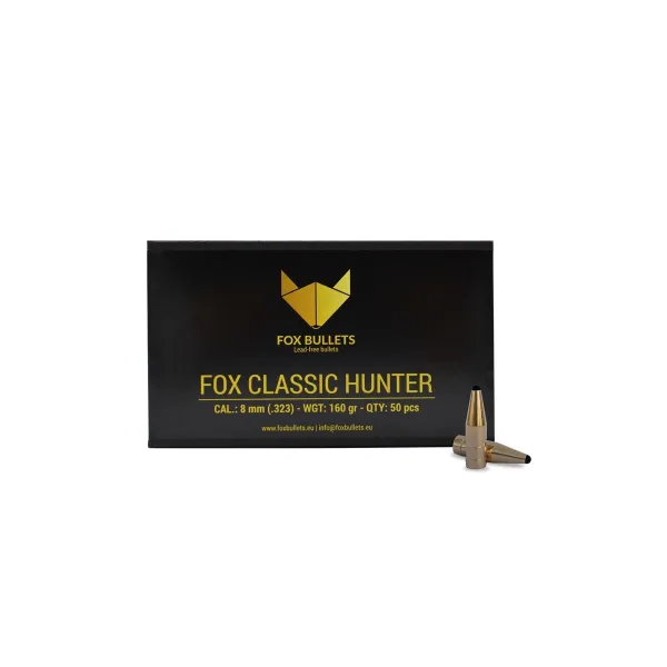 OGIVES SANS PLOMB FOX CLASSIC HUNTER 8 MM (.323) 160 GR - 50 PIECES