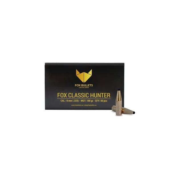 OGIVES SANS PLOMB FOX CLASSIC HUNTER 8 MM (.323) 180 GR - 50 PIECES