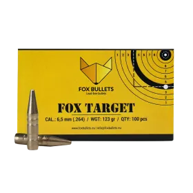 OGIVES SANS PLOMB FOX TARGET 6,5MM (.264) 123GR - 100PIECES