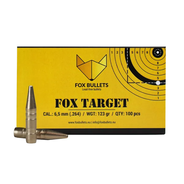 OGIVES SANS PLOMB FOX TARGET 6,5MM (.264) 123GR - 100PIECES