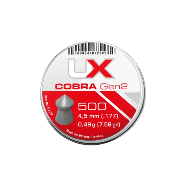 PLOMB POINTU UX COBRA GEN2 CAL 4.5 MM 0.49G CDTNMT 5X500