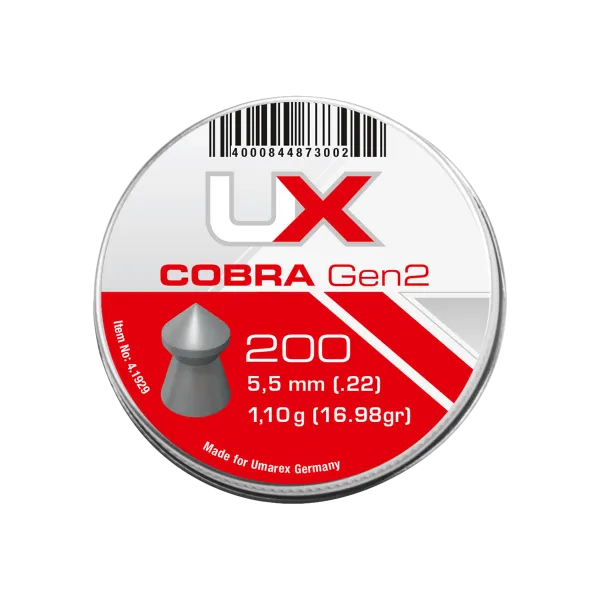 PLOMB POINTU UX COBRA GEN2 CAL 5.5 MM 1.10G CDTNMT 5X200