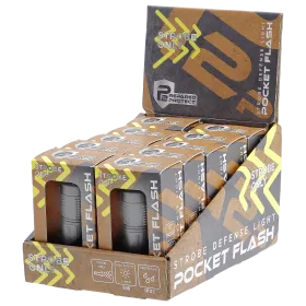 PRESENTOIR AVEC 10 LAMPES DE POCHE DEFENSE STROBOSCOPIQUE P2P 500 LUMENS