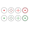 VISEUR KONUS SIGHT PRO 1X35 4 RETICULES LUMINEUX INTERCHANGEABLES ROUGE-VERT