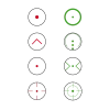 VISEUR KONUS SIGHT PRO R8 1X40 8 RETICULES LUMINEUX INTERCHANGEABLES ROUGE-VERT