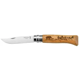 Couteau OPINEL 8 Inox Sanglier Chêne Opinel n°8 gravure Sanglier