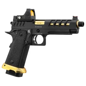 Lancer Tactical HERACLES Hi-Capa 5.1 Noir/Gold RMR Pistolet Airsoft GBB HERACLES Hi-Capa 5.1 Noir/Gold avec RMR Lancer T