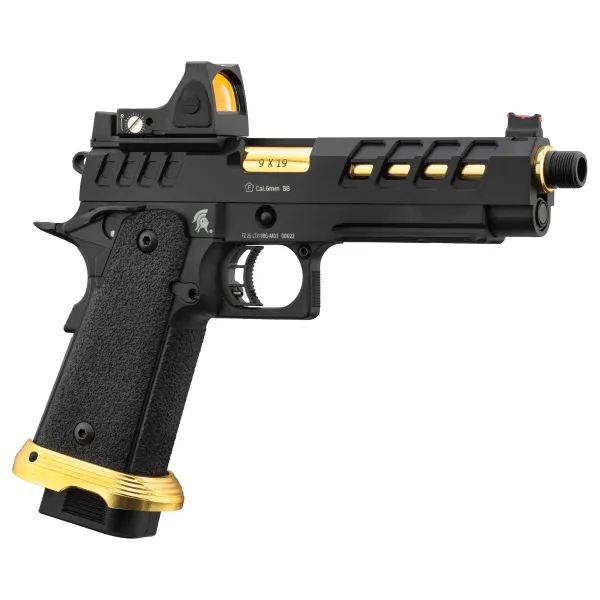 Lancer Tactical HERACLES Hi-Capa 5.1 Noir/Gold RMR Pistolet Airsoft GBB HERACLES Hi-Capa 5.1 Noir/Gold avec RMR Lancer T