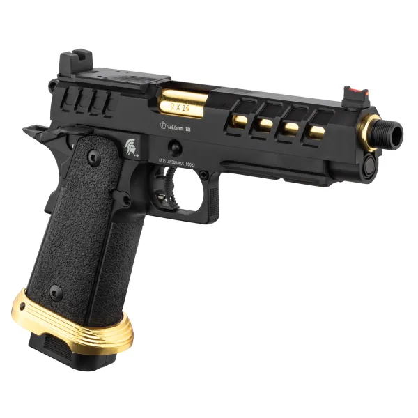 Lancer Tactical HERACLES Hi-Capa 5.1 Noir/Gold RMR Pistolet Airsoft GBB HERACLES Hi-Capa 5.1 Noir/Gold avec RMR Lancer T