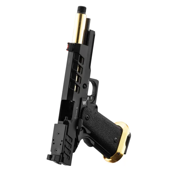 Lancer Tactical HERACLES Hi-Capa 5.1 Noir/Gold RMR Pistolet Airsoft GBB HERACLES Hi-Capa 5.1 Noir/Gold avec RMR Lancer T