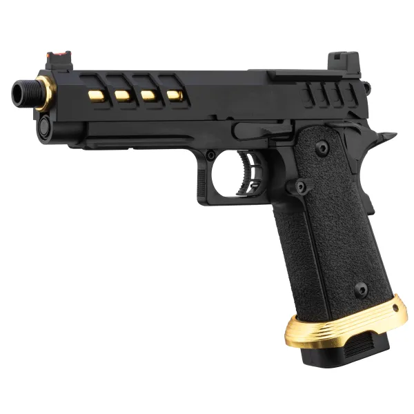 Lancer Tactical HERACLES Hi-Capa 5.1 Noir/Gold RMR Pistolet Airsoft GBB HERACLES Hi-Capa 5.1 Noir/Gold avec RMR Lancer T