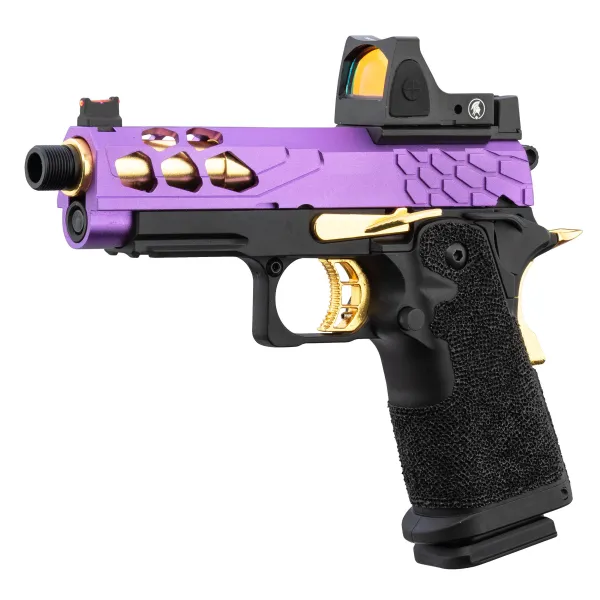 Lancer Tactical Stryk Hi-Capa 4.3 Violet/Or + RMR Pistolet Airsoft GBB Stryk Hi-Capa 4.3 + RMR violet/or Lancer Tactical