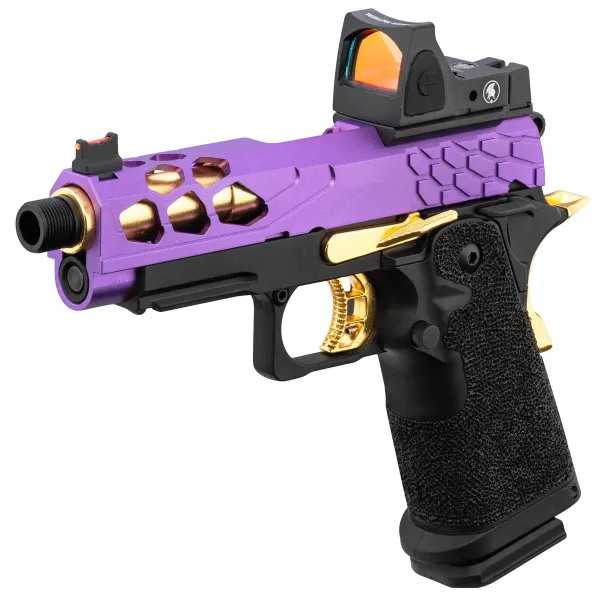 Lancer Tactical Stryk Hi-Capa 4.3 Violet/Or + RMR Pistolet Airsoft GBB Stryk Hi-Capa 4.3 + RMR violet/or Lancer Tactical
