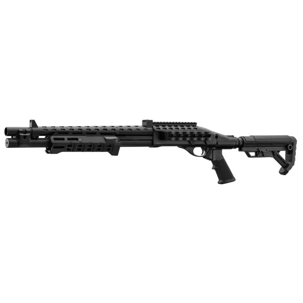 Fusil à pompe Gaz M870 Strike Industries noir airsoft M870 Full black crosse M4