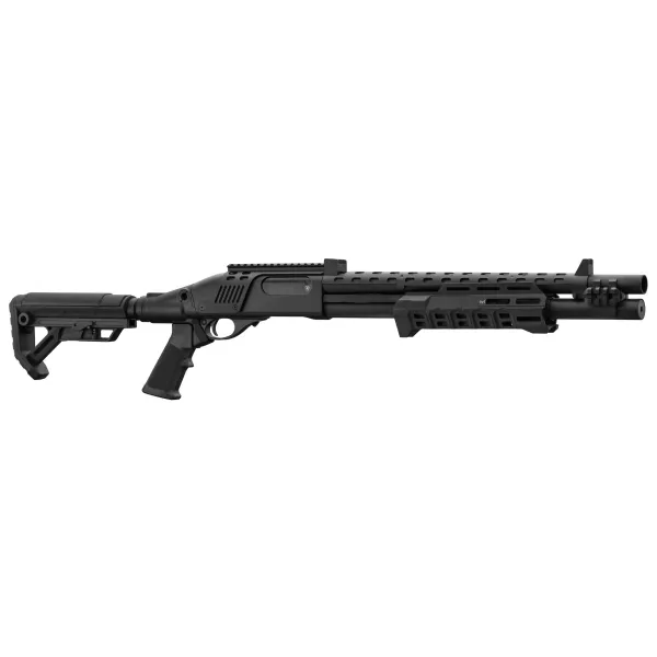 Fusil à pompe Gaz M870 Strike Industries noir airsoft M870 Full black crosse M4