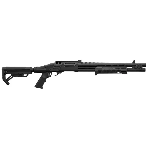 Fusil à pompe Gaz M870 Strike Industries noir airsoft M870 Full black crosse M4