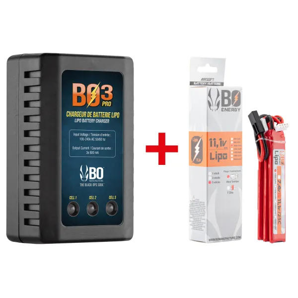 Pack batterie LiPo BO 11.1V Mini Tamiya ou T-Dean airsoft 11.1V - T-Dean