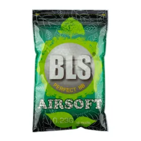 Billes 6mm Airsoft BIO Blanches 0.23G BLS CARTON DE 20 SACHETS DE BILLES BLS STD 1KG - 0.23g BIO