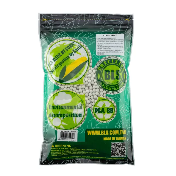 Billes 6mm Airsoft BIO Blanches 0.23G BLS BILLES BLS STD SACHET 1KG - BIO - 0.23g