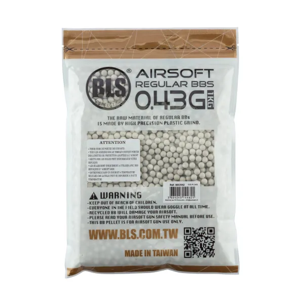 Billes lourdes 6mm airsoft biodégradables BLS BIO 0.43g – Sac de 1 kg BB BILLES BLS STD SACHET 1KG - BIO - 0.43g