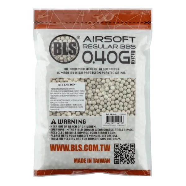 Billes lourdes 0.40g airsoft BLS – Sac de 1 kg CARTON DE 20 SACHETS DE BILLES BLS STD 1KG - 0.40g