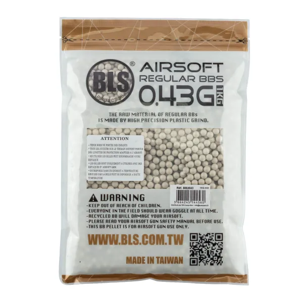 Billes lourdes 0.43g airsoft BLS – Sac de 1 kg Sachet 1kg billes 0.43g BLS