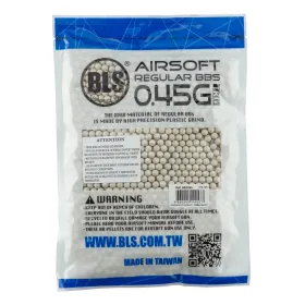 Billes lourdes 0.45g airsoft BLS – Sac de 1 kg CARTON DE 20 SACHETS DE BILLES BLS STD 1KG - 0.45g