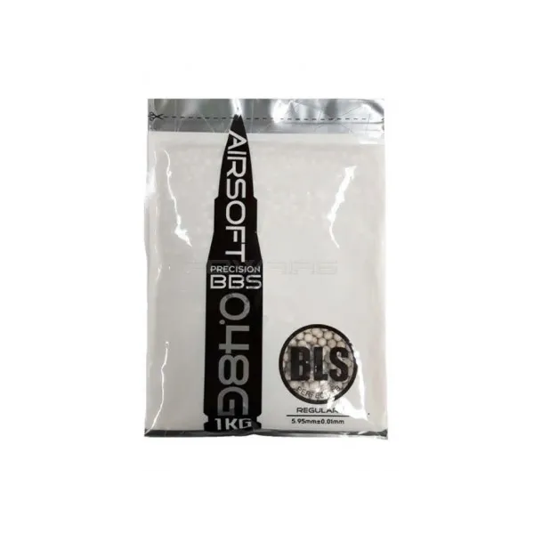 Billes lourdes 0,48g airsoft BLS – Sac de 1 kg CARTON DE 20 SACHETS DE BILLES BLS STD 1KG - 0.48g