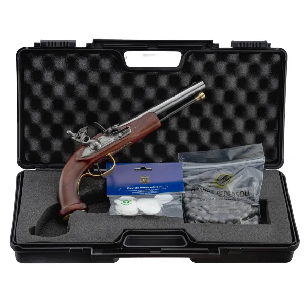 Pack Davide Pedersoli Mamelouk Cal.54 KIT PISTOLET MAMELOUK A SILEX CAL 54 + 100 BALLES/CALEPINS + MALLETTE