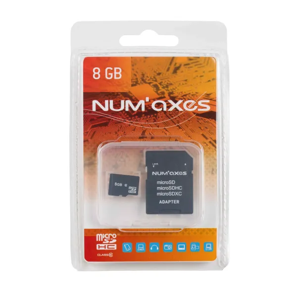 Num'Axes Carte micro SD 8 à 64 Go + adaptateur MicroSD 64 Go