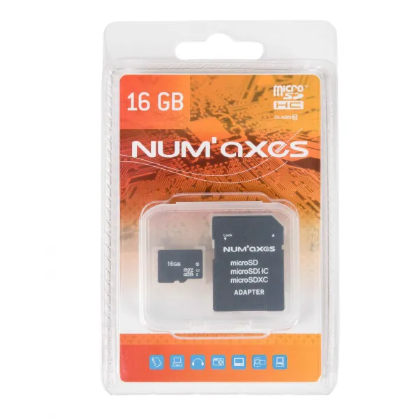 Num'Axes Carte micro SD 8 à 64 Go + adaptateur MicroSD 64 Go